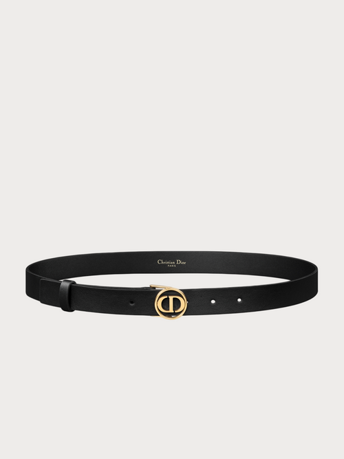 CHRISTIAN DIOR 30 Montaigne Circled Belt(25MM/Black)