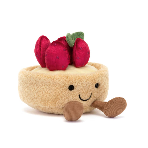 JELLYCAT Amuseables Fleurette Tarte Aux Fraises | 草莓馅饼 (棕色)
