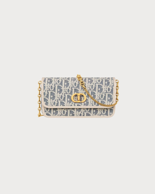 CHRISTIAN DIOR Small Miss Caro Pouch with Chain | 迪奥 手袋 (蓝色)