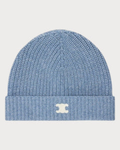CELINE Beanie with Triomphe Patch | 賽琳 冷帽 (Blue Denim)