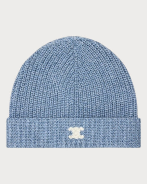 CELINE Beanie with Triomphe Patch | 賽琳 冷帽 (Blue Denim)