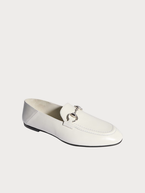 GUCCI Women's Loafer with Horsebit(White)