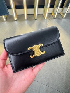 CELINE Long Card Wallet with Flap Triomphe | Celine card holder (multi-color)