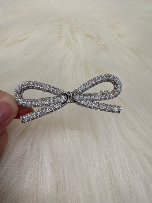 CELINE Bow Hair Clip | 賽琳 髮夾 (銀色)