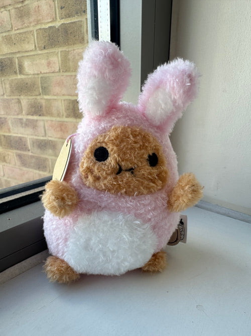 NOODOLL Pink Bunny Ricespud Mini Sitting Plush Toy | Pink Bunny Ricespud Mini Sitting Plush Toy (Pink)