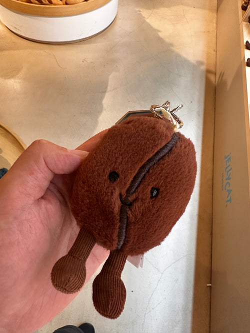 JELLYCAT Amuseables Coffee Bean Bag Charm | 咖啡豆手袋吊飾 (啡色)
