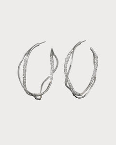 ALEXIS BITTAR Intertwined Two Tone Pave Hoop Earring | Earrings (Multicolor)