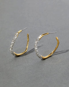 ALEXIS BITTAR Two Tone Pave Hoop Earring | Earrings (Multicolor)
