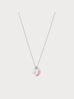 TIFFANY & CO. Double Heart Tag Pendant in Silver with a Diamond(Mini/4 Colors)