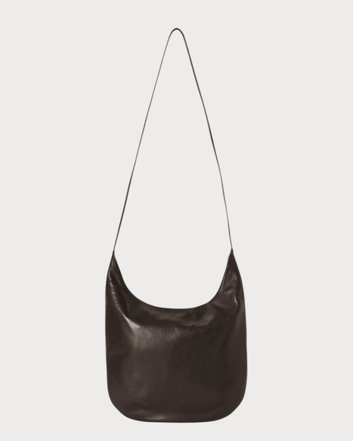 THE ROW N/S Izzy Leather Shoulder Bag(Dark Brown)