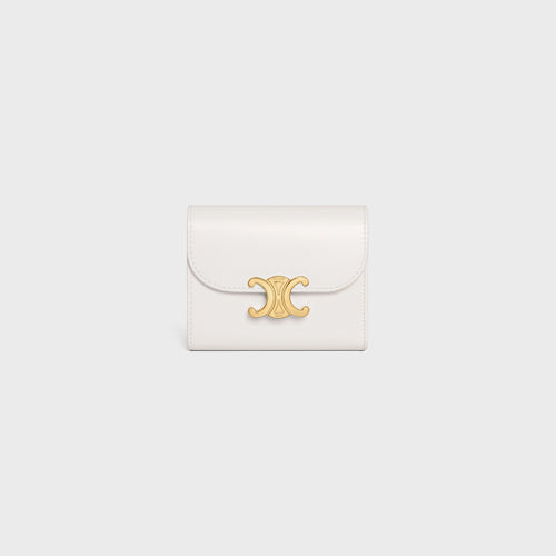 CELINE Small Wallet Triomphe Shiny Calfskin | Celine cowhide Arc de Triomphe wallet (multi-color)