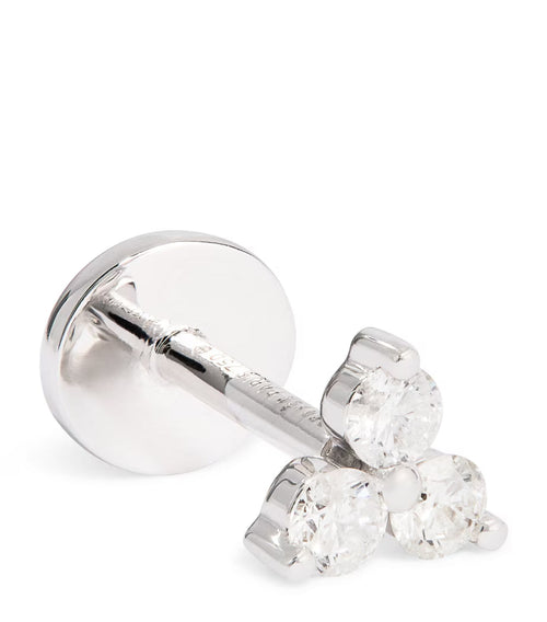 PERSEE White Gold and Diamond Triangle Single Earring | 白金鑽石三角單耳環 (白金)