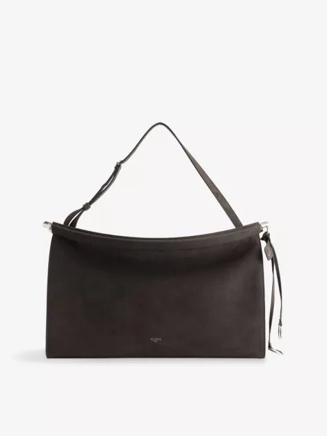 ALAIA Le Click East West Large Nubuck - Leather Shoulder Bag Anthracite | 手袋 (深灰色) - LondonKelly 英國名牌代購