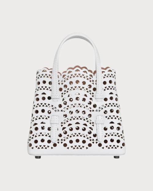 ALAIA Mina 16 bag in vienne wave calfskin(White) - LONDONKELLY 英国名牌代购