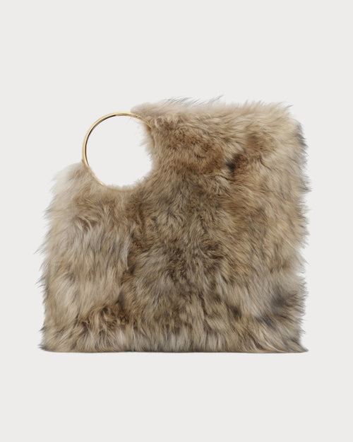 ALAIA Ring Tote Bag In Shearling(XL/Sand) - LONDONKELLY 英国名牌代购