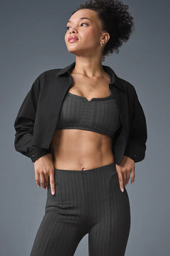 ALO YOGA Cropped Take Me Out Button Up Black | 阿洛短版黑色襯衫 (多色) - LondonKelly 英國名牌代購