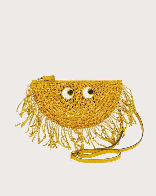 ANYA HINDMARCH Eyes Half Moon Cross - body | 安雅·希德瑪芝 Eyes 半月形斜背包(小茴香黃) - LondonKelly 英國名牌代購