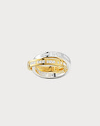 APM MONACO A21520XRH Intertwined Amour Love Morse Code Ring | 交织爱恋摩斯密码戒指 (银金色) - LondonKelly 英国名牌代购