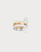 APM MONACO A22271XTRH Love, Smile, Bonheur Triple Hoop Safety Pin Ring | 三环安全别针戒指 (银色金色及玫瑰金) - LondonKelly 英国名牌代购