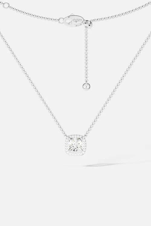 APM MONACO AC6789OX Adjustable Necklace with Small Square Stone | 小方石可調式項鍊 (銀色) - LondonKelly 英國名牌代購