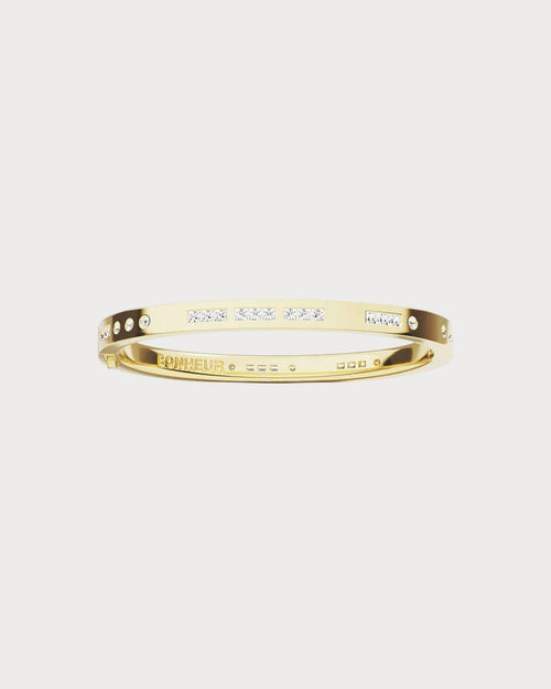APM MONACO YB4604OX BONHEUR Morse Code Bangle | 摩斯密码手镯 (黄金) - LondonKelly 英国名牌代购