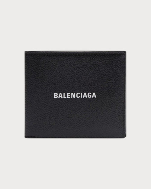 BALENCIAGA MEN'S Cash Square Folded Wallet Calfskin Black | 巴黎世家 男仕銀包 (黑色) - LONDONKELLY 英國名牌代購