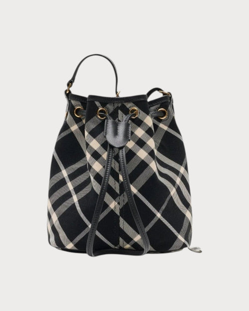 BURBERRY Mini Check Bucket Bag Black | 博柏利 迷你水桶袋 (黑色) - LONDONKELLY 英国名牌代购