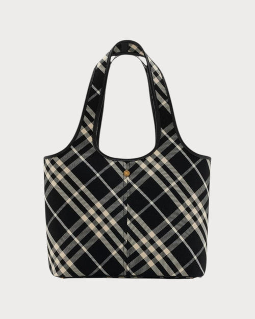 BURBERRY Small Check Tote Black | 博柏利 手提袋 (细袋/黑色) - LONDONKELLY 英国名牌代购
