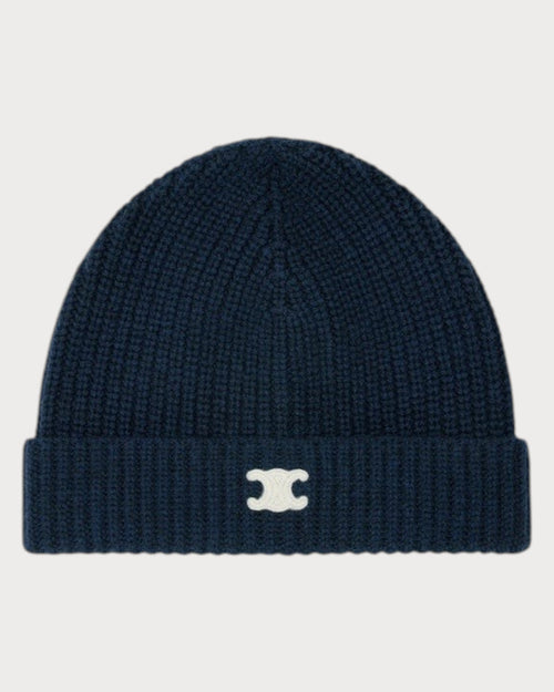 CELINE Beanie with Triomphe Patch Wool(2 Colors) - LONDONKELLY 英国名牌代购