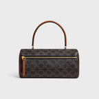 CELINE Cylinder Bag in Triomphe Canvas and Calfskin | 賽琳 圓筒袋 (啡色) - LondonKelly 英國名牌代購