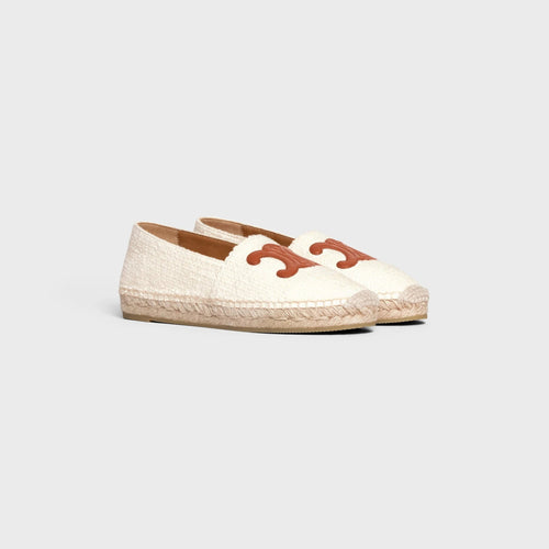 CELINE Flat Espadrille with Triomphe Patch Signature | 賽琳 草鞋 (白色) - LondonKelly 英國名牌代購
