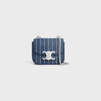 CELINE Mini Chain Claude In Striped Denim | 賽琳 迷你手袋 (牛仔藍) - LondonKelly 英國名牌代購