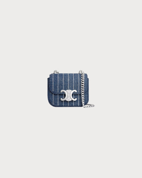 CELINE Mini Chain Claude In Striped Denim | 賽琳 迷你手袋 (牛仔藍) - LondonKelly 英國名牌代購