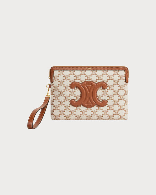 CELINE Small Pouch With Strap In Textile | 賽琳 手袋 (白色) - LondonKelly 英國名牌代購