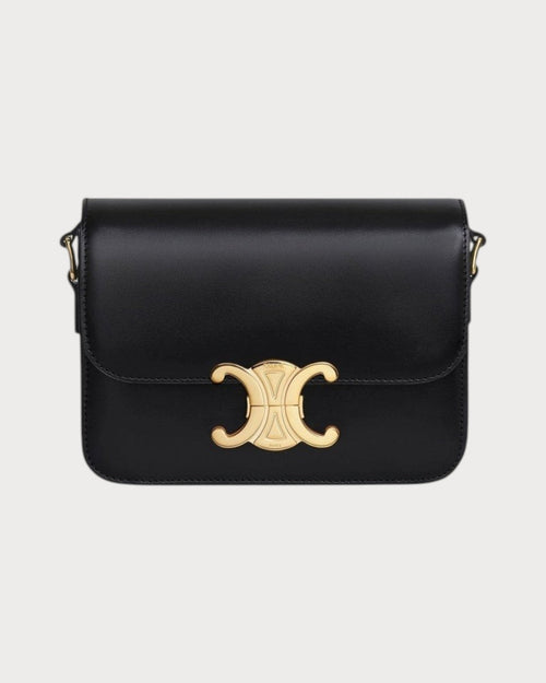 CELINE Triomphe Bag Shiny Calfskin Black Shiny Calfskin(Teen/Many) - LONDONKELLY 英国名牌代购