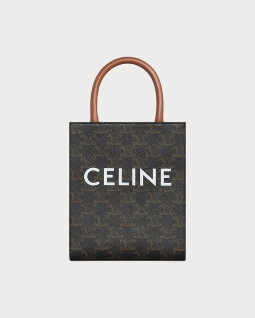 CELINE Vertical Cabas Canvas Tan Triomphe Canvas(Mini/2 Colors) - LONDONKELLY 英国名牌代购