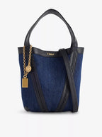 CHLOE Spin Small Denim And Leather Tote Bag Submarine Blue | 蔻依 手袋 (藍色) - LondonKelly 英國名牌代購