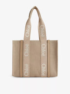 CHLOE Woody medium linen tote bag Boyish Brown | 蔻依 中碼手提袋 (米色) - LondonKelly 英國名牌代購