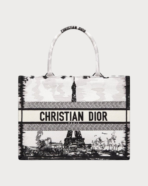 CHRISTIAN DIOR Dior Book Tote Paris Embroidery Oblique Embroidery Canvas(Medium/2 Colors) - LONDONKELLY 英国名牌代购