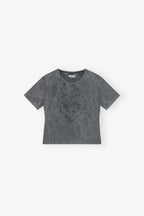 GANNI Grey Washed Heart T-Shirt | 短袖上衣 (灰色) - LondonKelly 英國名牌代購