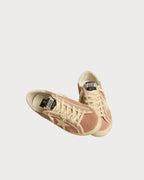 GOLDEN GOOSE Super - Star in powder - pink suede with cream leather star | 黄金鹅 Super - Star 粉雾粉色麂皮款,搭配米色皮革星星(粉雾粉色) - LondonKelly 英国名牌代购