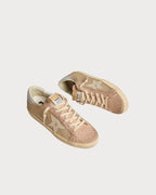 GOLDEN GOOSE Super - Star LTD in white mesh and pink nubuck with Swarovski crystals heel tab | 黄金鹅 黄金鹅 Super - Star LTD 白色网布与粉红色绒面革款,搭配施华洛世奇水晶后跟标签(白色网布与古玫瑰色) - LondonKelly 英国名牌代购