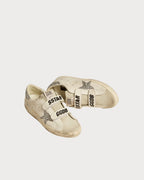 GOLDEN GOOSE Women’s Old School with silver glitter star and ice - gray suede tongue | 黃金鵝 女款 Old School 搭配銀色亮片星星與冰灰色麂皮鞋舌(白色) - LondonKelly 英國名牌代購