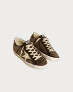 GOLDEN GOOSE Women’s Super - Star in studded black nappa with white leather star | 黃金鵝 女款 Super - Star 黑色鉚釘納帕皮革款,搭配白色皮革星星(黑色) - LondonKelly 英國名牌代購