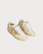 GOLDEN GOOSE Women's Super - Star LTD in nappa leather with nude leather star and glitter heel tab | | 金鵝 女款 Super - Star LTD 採用納帕皮革,搭配裸色皮革星星與亮片後跟標籤(白色) - LondonKelly 英國名牌代購