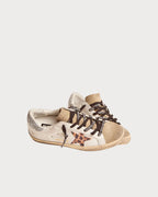 GOLDEN GOOSE Women's Super - Star LTD with leopard print and Swarovski crystal star | 黃金鵝 女款 Super - Star LTD 搭配豹紋與施華洛世奇水晶星星(白色) - LondonKelly 英國名牌代購