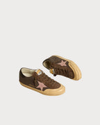 GOLDEN GOOSE Women's Super - Star Penstar LTD in brown leather with pink suede star | 黃金鵝 女款 Super - Star Penstar LTD 棕色皮革款,搭配粉色麂皮星星(棕色) - LondonKelly 英國名牌代購