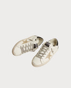 GOLDEN GOOSE Women's Super - Star with gold star and black glitter heel tab | 黃金鵝 女款 Super - Star 搭配金色星星與黑色亮片後跟標籤(白色) - LondonKelly 英國名牌代購