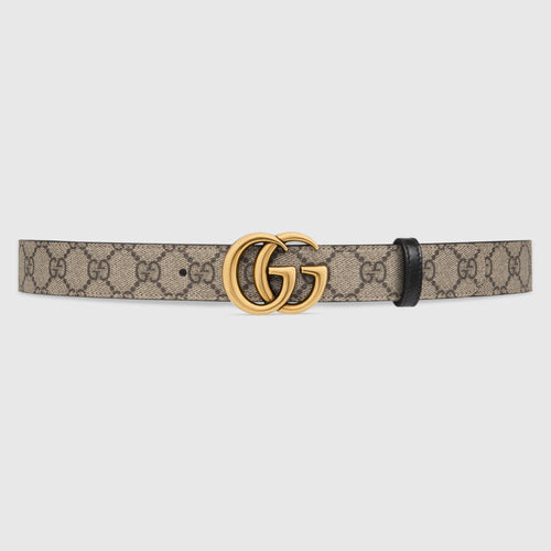 GUCCI GG Marmont Reversible Belt | 古馳 雙面皮帶 (3CM/啡黑色) - LondonKelly 英國名牌代購