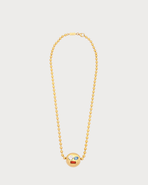 LOEWE Anagram Pebble Necklace in Sterling Silver and Crystals | 罗意威 颈链 (多色) - LondonKelly 英国名牌代购